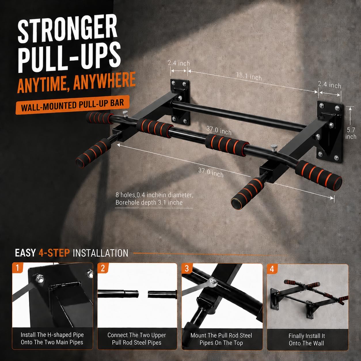 Pull-Up Bar for Home Gym, Wall - Pull Up Bar 评论和价格