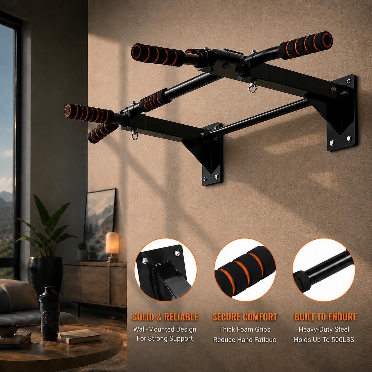 Pull-Up Bar for Home Gym, Wall - Pull Up Bar 评论和价格
