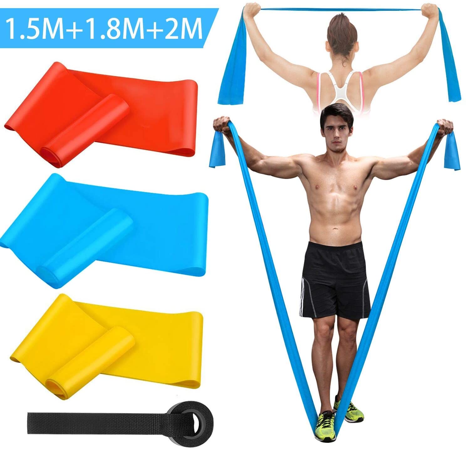 Elastic Fitness Bands 3Pcs Res - Crossfit Belt 评论和价格