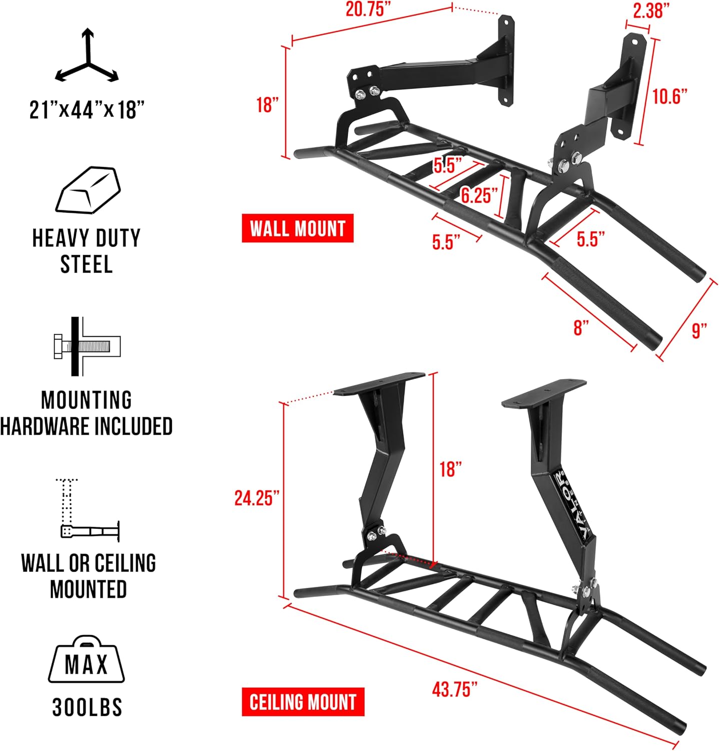 Chin-Up and Pull-Up Bar with M - Pull Up Bar 评论和价格