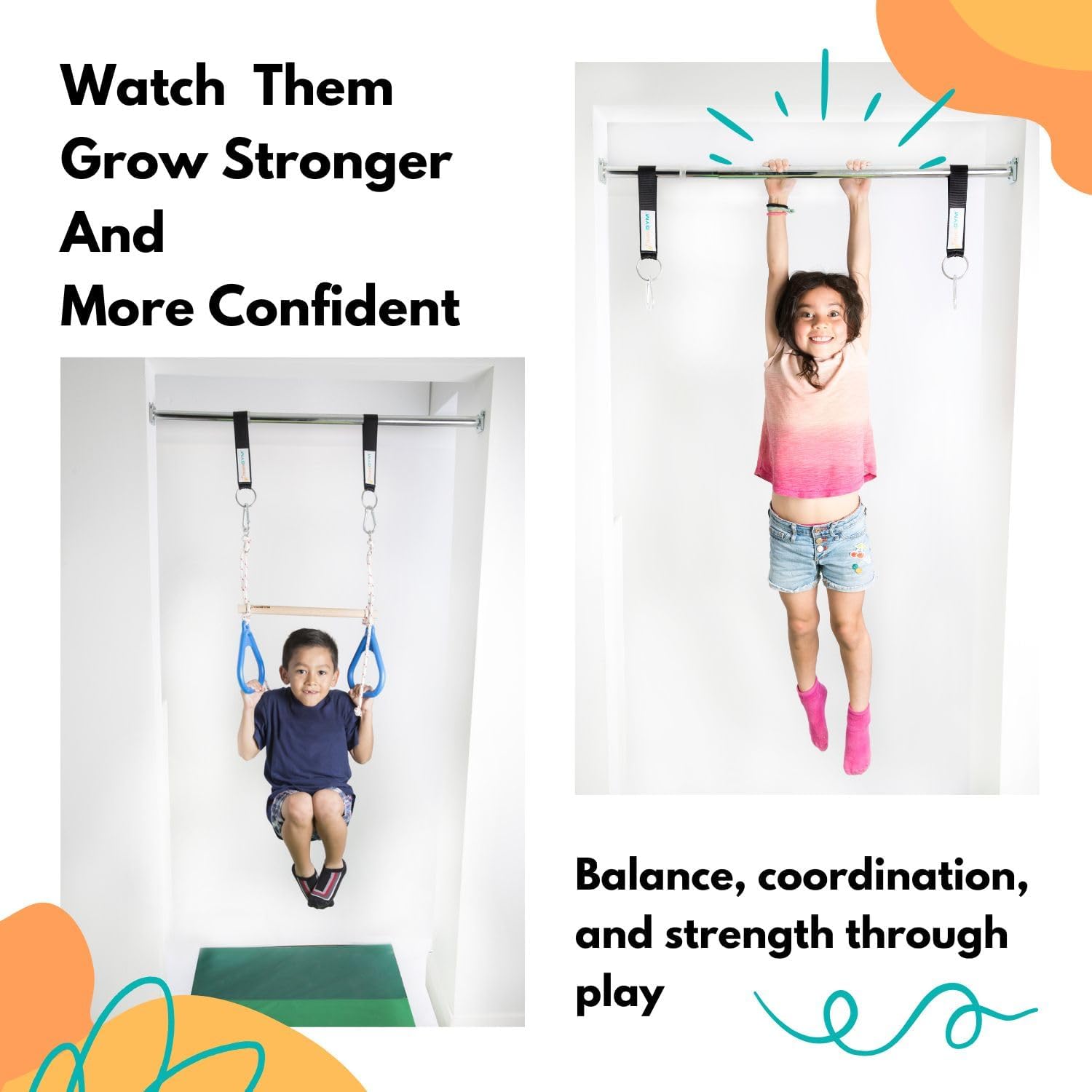Kids Indoor Doorway Swing Set  - Gymnastic Ring 评论和价格