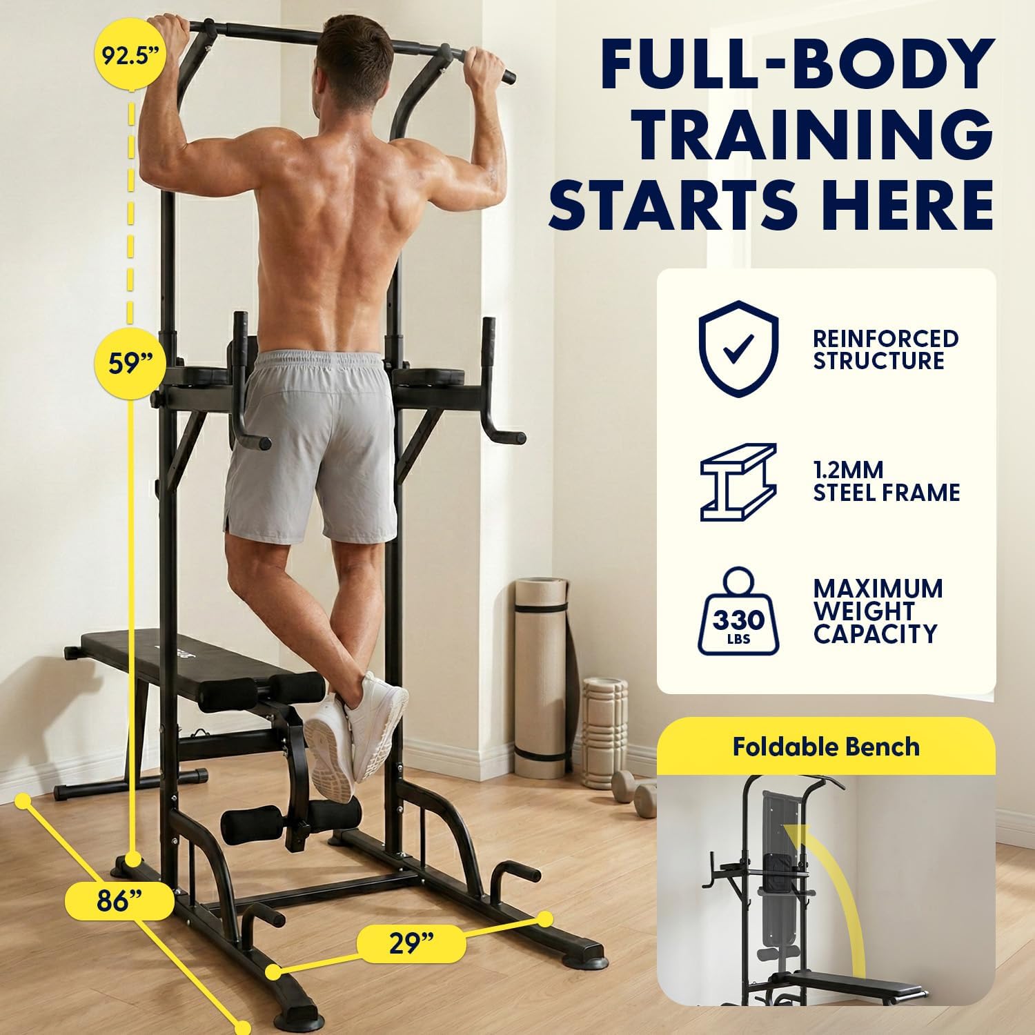 All-in-One Power Tower Pull-Up - Pull Up Bar 评论和价格
