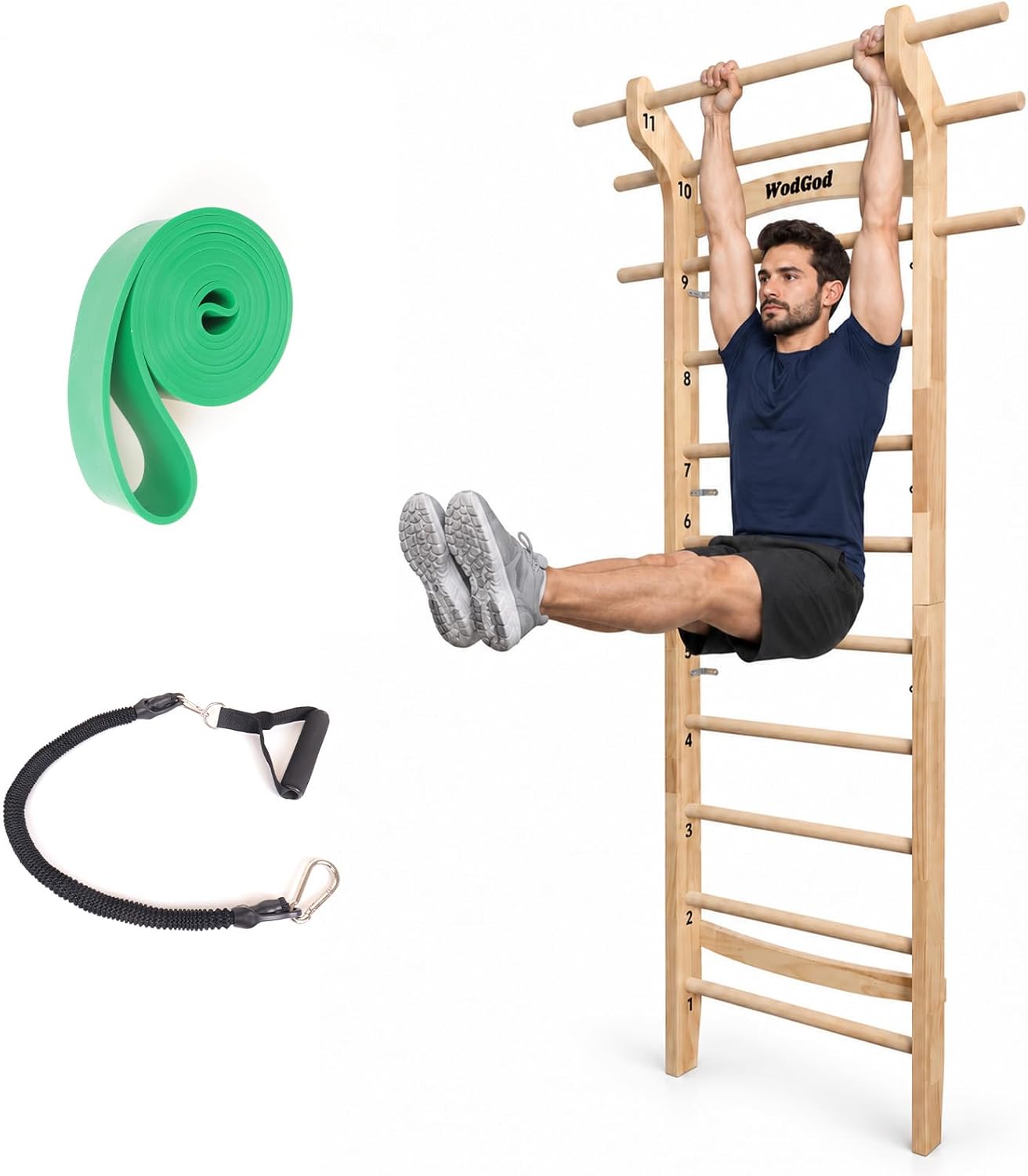 Wood Swedish Ladder Stall Bar  - Pull Up Bar 评论和价格