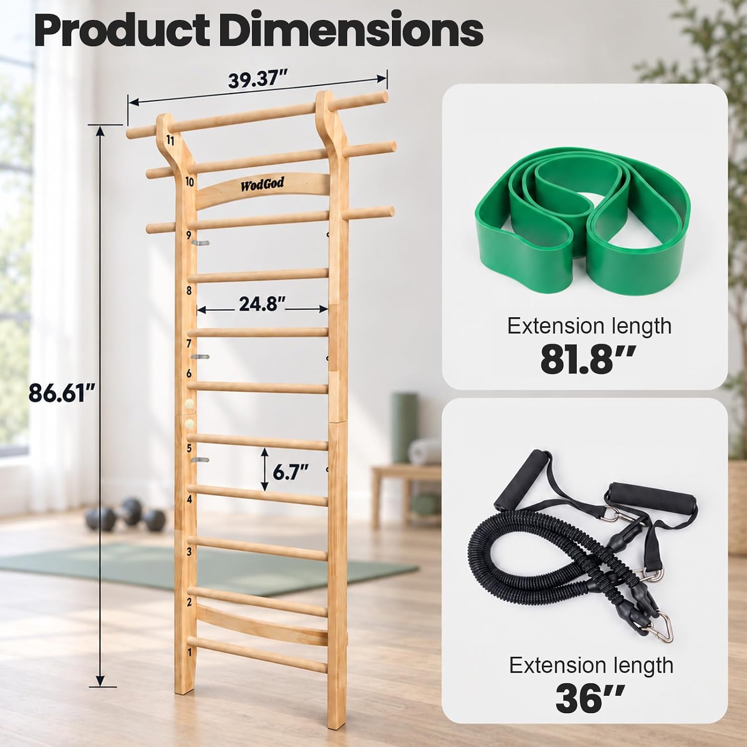 Wood Swedish Ladder Stall Bar  - Pull Up Bar 评论和价格